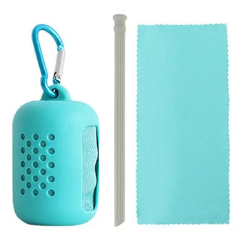 

Microfiber Fitness Sports Quick-Drying Cooling Cold Sweat-Absorbent Yoga Towel with Collapsible Silicone Straw Set-Dropship
