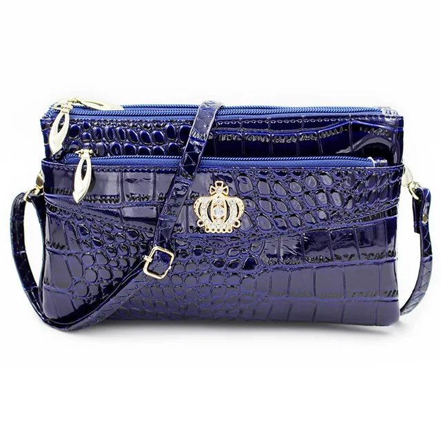 Bolso bandolera con doble cremallera para mujer, bandolera con corona, a la  moda|Cubos| - AliExpress