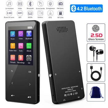 

MP3 Music Player with Bluetooth Speaker Touch Button Built-in 16GB/32GB HiFi Lossless Portable Walkman with radio FM Recorder