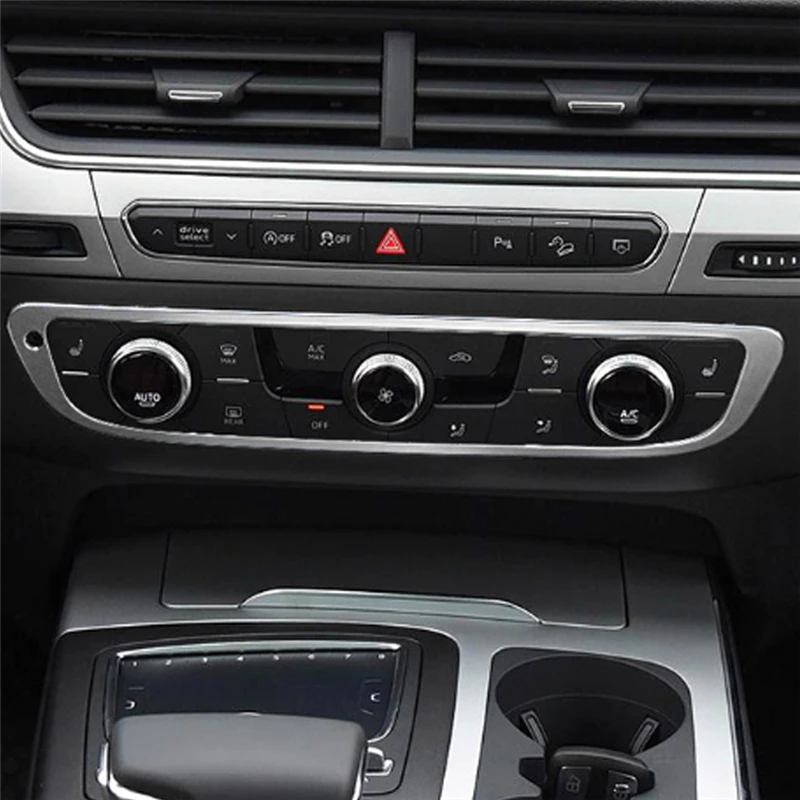 Для Audi Q7 4M автомобильный переключатель A/C воздушная панель накладка рамка наклейка хромированные аксессуары для интерьера