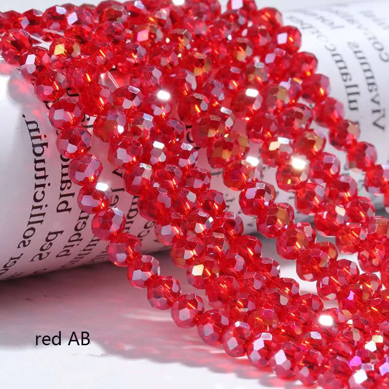 

five strings 4mm/6mm/8mm crystal flat beads AB color plated loose beads can handmade DIY bracelet and necklace and hanging rope