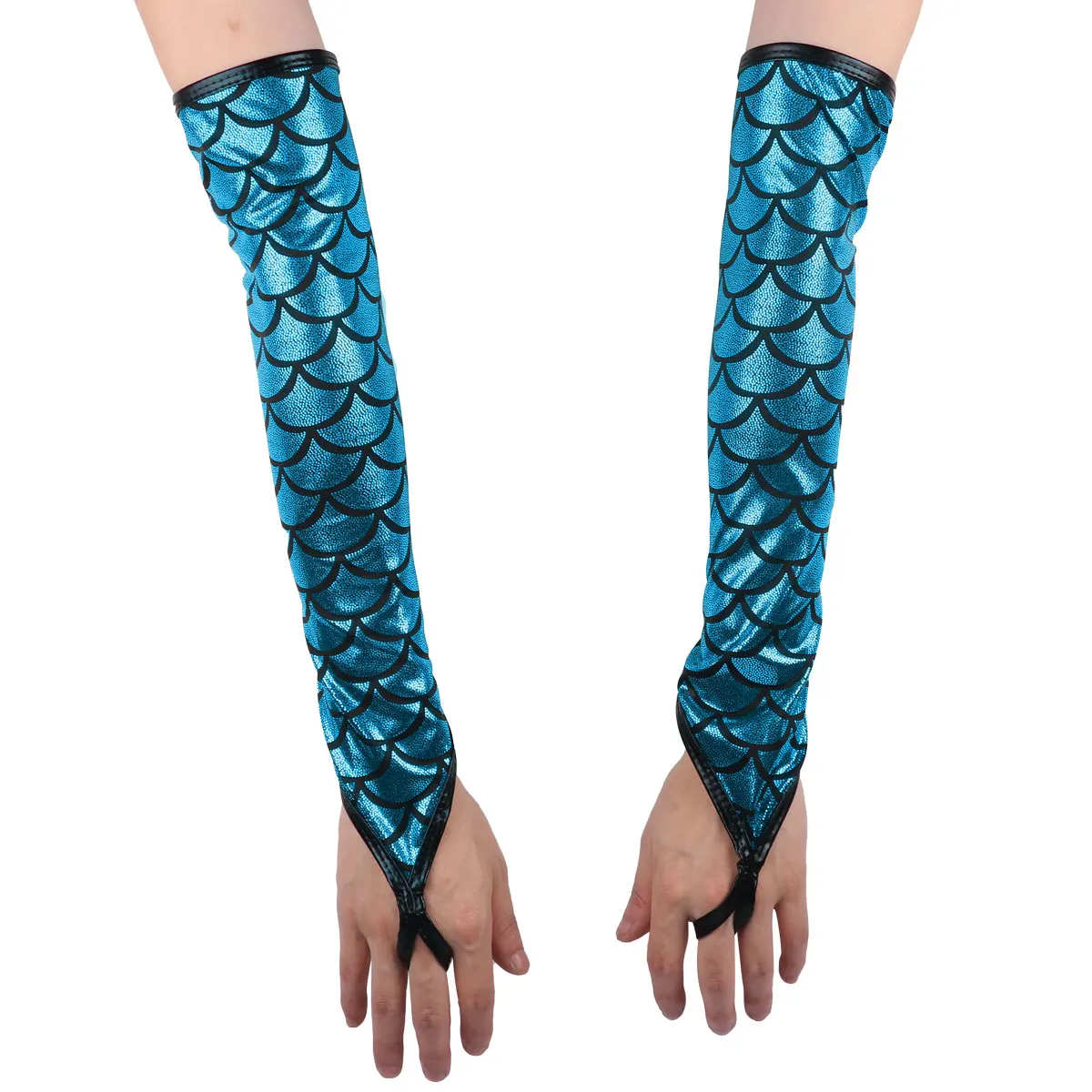 New Sexy Long Leather Gloves Sexy Flirting Hook Finger Gloves Women Fingerless Arm Sleeves Evening Dress Accessories