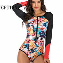 Diving One Piece Swimsuit Print Long Sleeve Women Swimwear Bathing Suit Rash Guard Surfing Swimming Suit 2020 New Rashguard