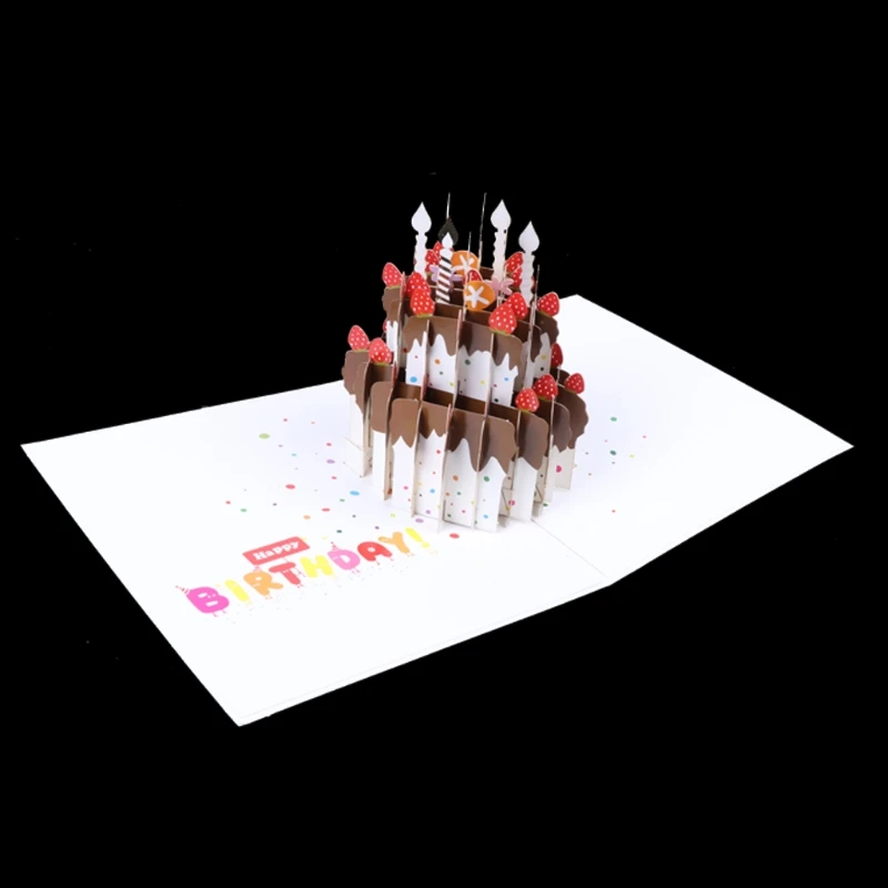 3D всплывающие Мечты Торт поздравительная открытка Рождество День рождения год приглашение