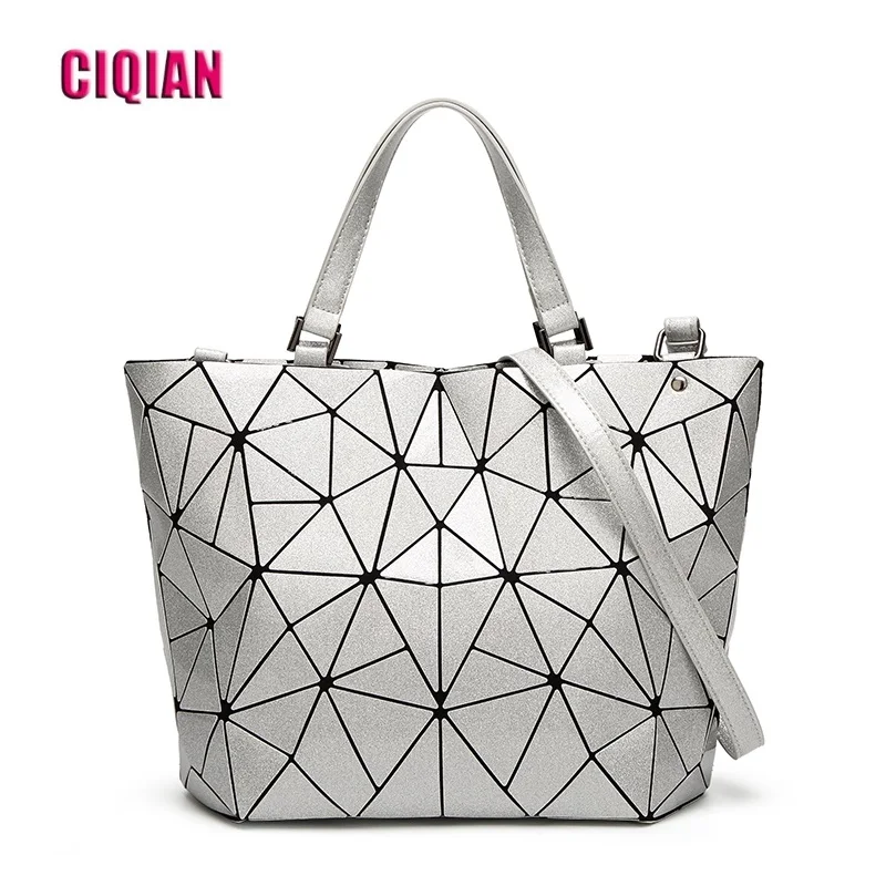 silver geometric bag