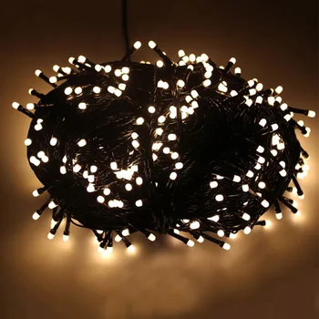 Thrisdar Zwarte Draad Led String Fairy Light 50/100M Kerst Snaar Licht Outdoor Wedding Party Holiday Twinkle Fairy led String