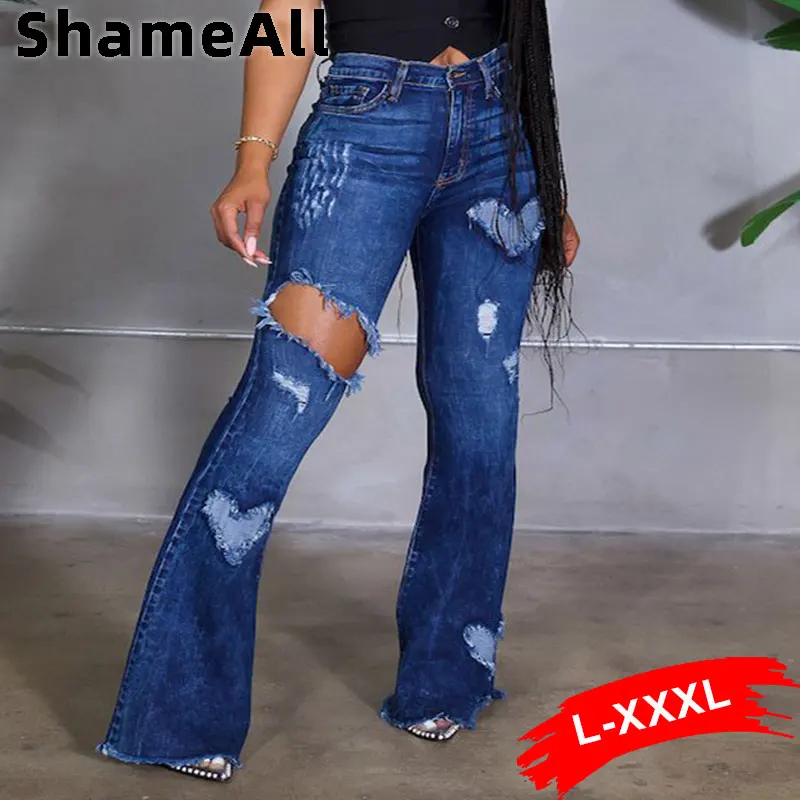 Wide Leg Denim Pants Slim Fit Trousers 