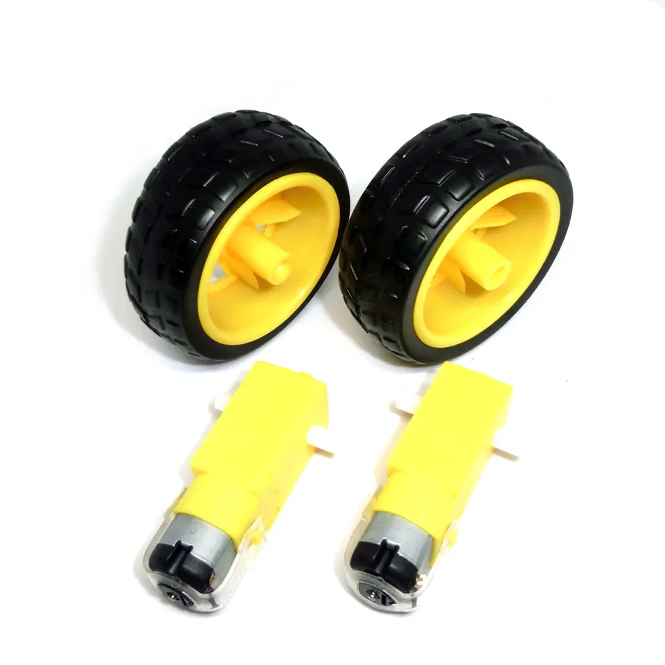 4pcs/lot=2pcs TT motor + 2pcs 65mm wheel DC3V-6V Motor 130 Gear motor with the wheel for Arduino Smart Car Robot TT Motor 3V image 2