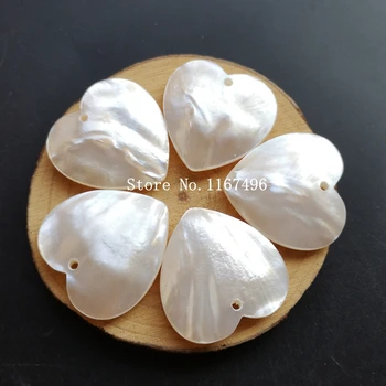 

30pcs/lot 30mm Natural Heart Cabochon Mother pearl shell Beads Double Cabochon Heart MOP Mother of Pearl Shell for DIY Jewelry