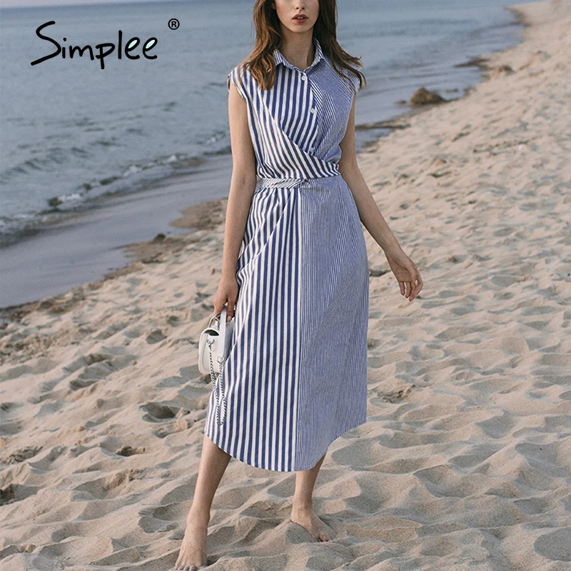 Simplee Patchwork striped women shirt dress Summer casual beach wear female  dress Elegant button bohemian ladies long dress 2020 - AliExpress Women's  Clothing