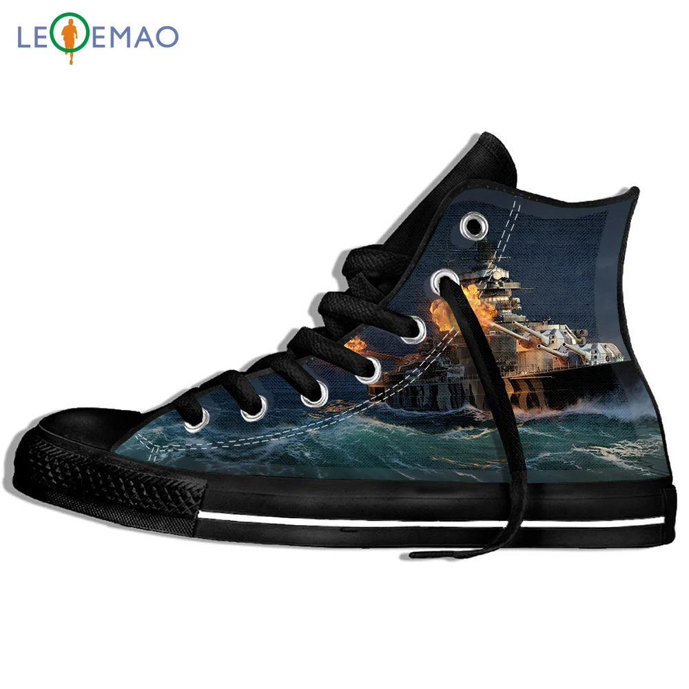 

Creative Design Custom Sneakers Hot Printing The Worlds Warships Unisex Lightweight Trends Comfortable Ultra Light Sports Shoes