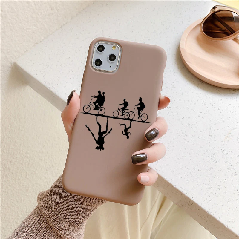 Роскошный чехол Stranger Things 3 для iPhone 11 XR X Xs Max 8 7 6 Plus 6S 5S SE, мягкий силиконовый чехол для телефона - Цвет: Color5Brown
