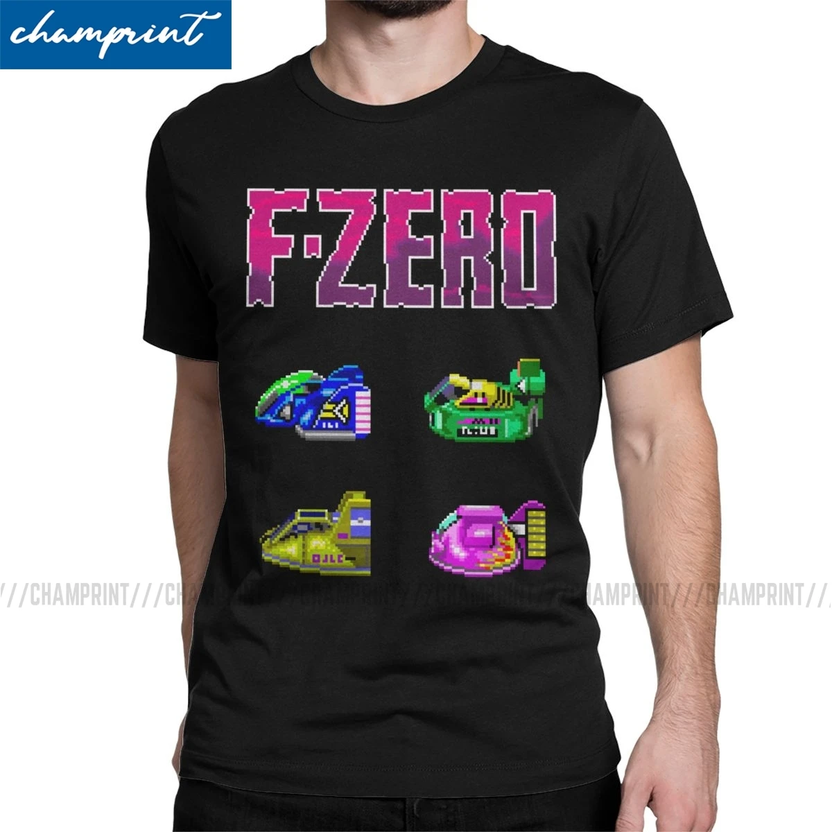 Модные мужские футболки с круглым вырезом F-Zero SNES хлопковая Футболка в стиле