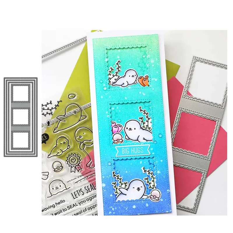 

JC Square Frame Rectangle Metal Cutting Dies for Scrapbooking Mold Stencil Handmade Tools DIY Card Make Mould Model Craft Decor