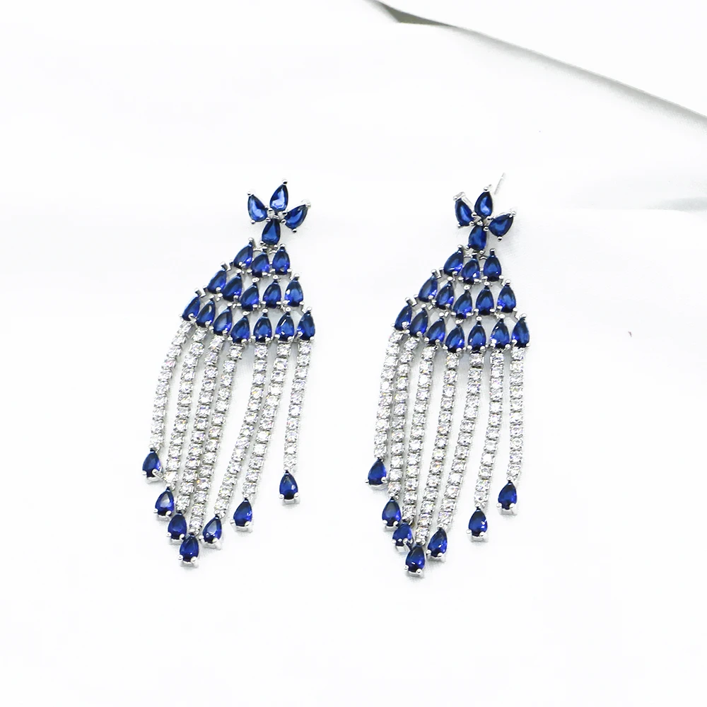 

Exaggerated Tassel Big Earrings Women's Style with Indian Sari Cocktail Party Wearing Crystal Long Earrings Boho Beach Wearing