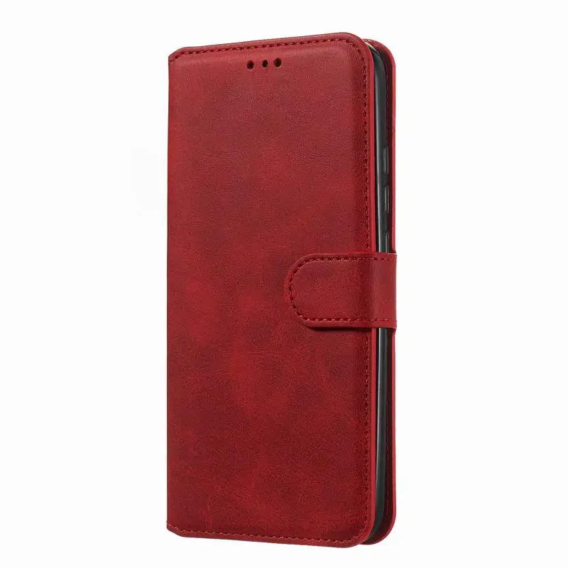 Red Case Чехол для Xiaomi Redmi 8, кожаный чехол-книжка С Откидывающейся Крышкой, чехол для телефона Redmi 8A, чехол с отделениями для карт, Противоударная защита - Цвет: Red Case