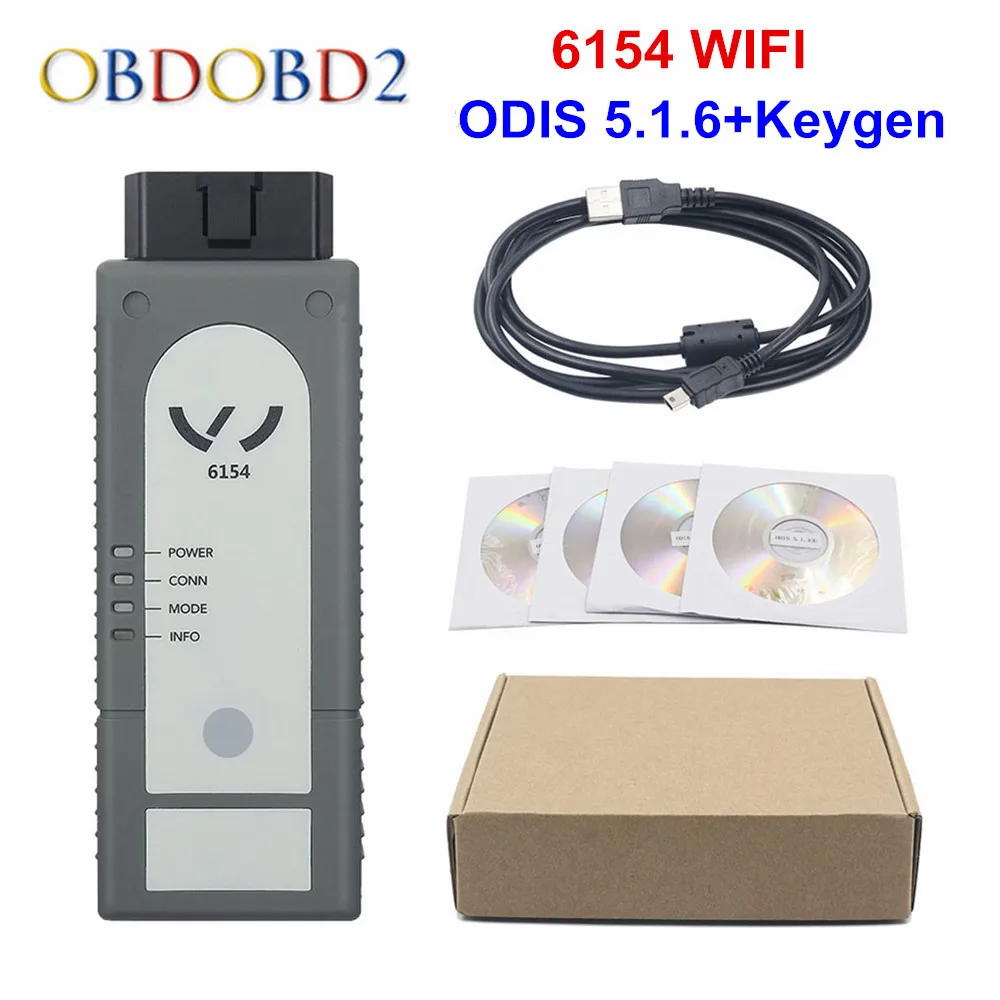 Лучший 6154 ODIS V6.1.3 OKI полный чип WIFI и Bluetooth для Audi/Skoda лучше чем 5054 Поддержка UDS