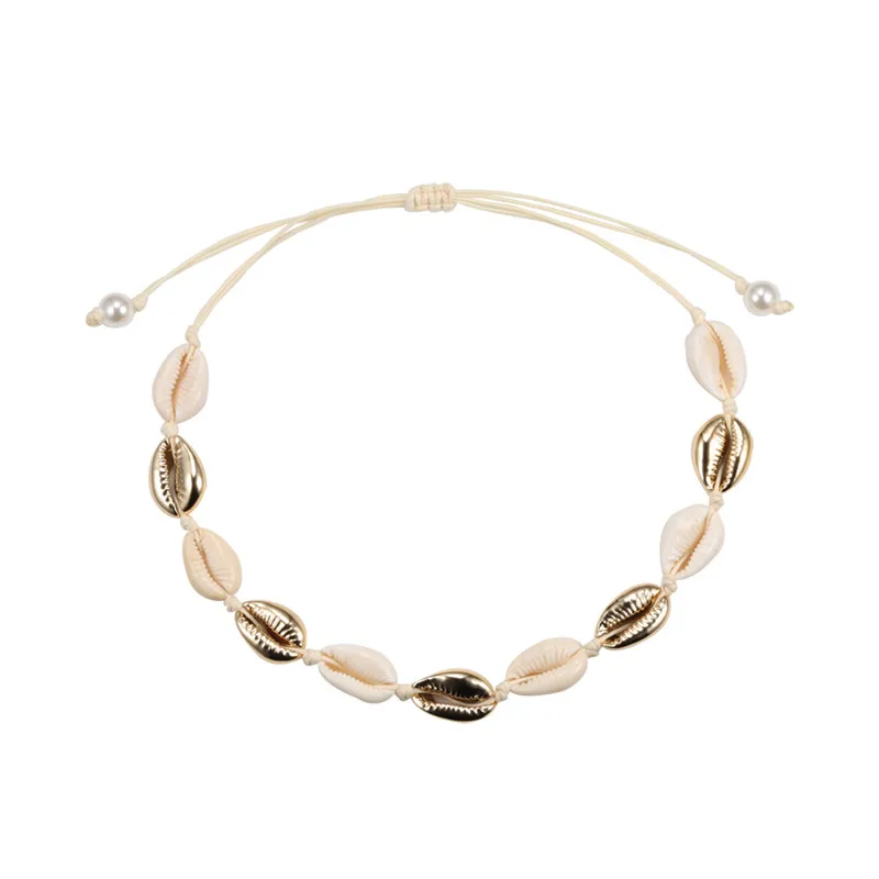 Женское модное ожерелье черный ремень натуральная ракушка колье воротник ожерелье s Shell Колье простое ожерелье летние пляжные украшения подарок