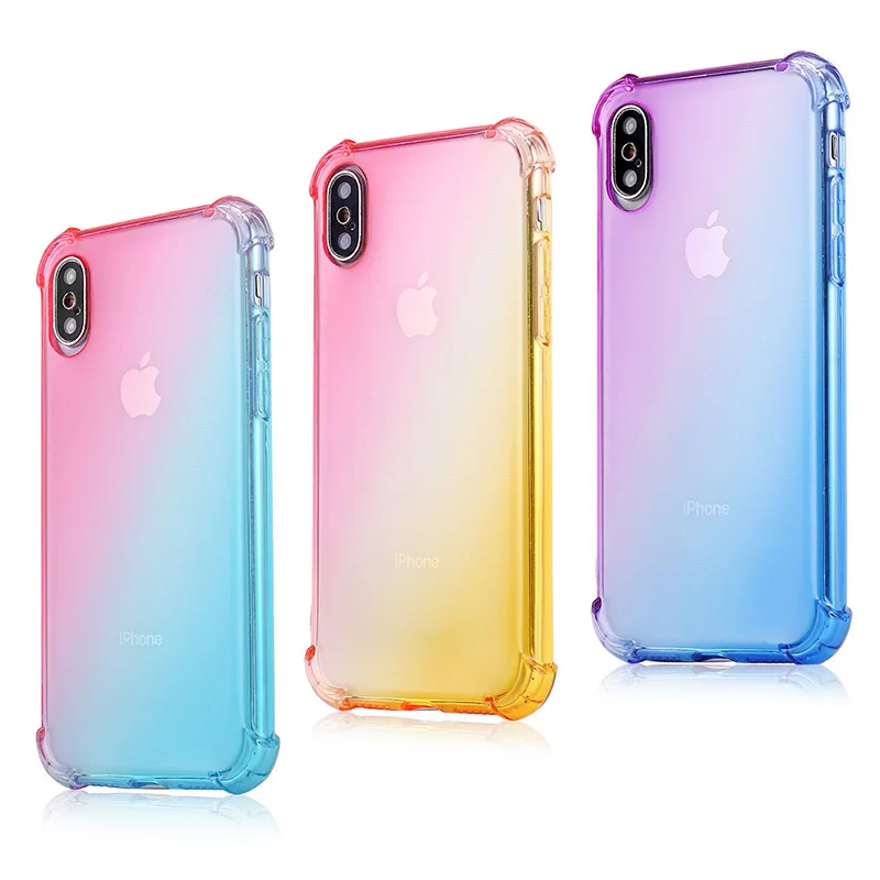 Luxury Dual Gradient Color Phone Case for Apple iPhone 11 Pro Max X XS XR XS Max 8 7 6 6S Plus Shockproof Soft TPU Cover Coque