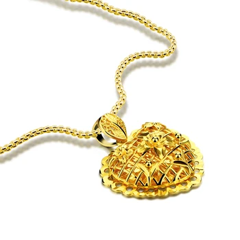 

Korean style Gold color plated Maiden pendant heart pendants gold necklace chain bisuteria men&women Jewelry gold chain africa