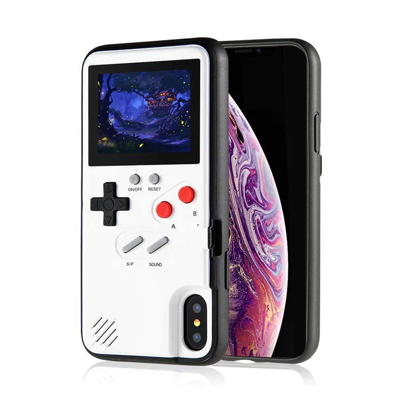 

For IPhone 7 8 6 6S Plus Xs Max Xr X Full Color Display GameBoy Phone Case Retro Tetris Game Back Cover Coques For Apple IPhone