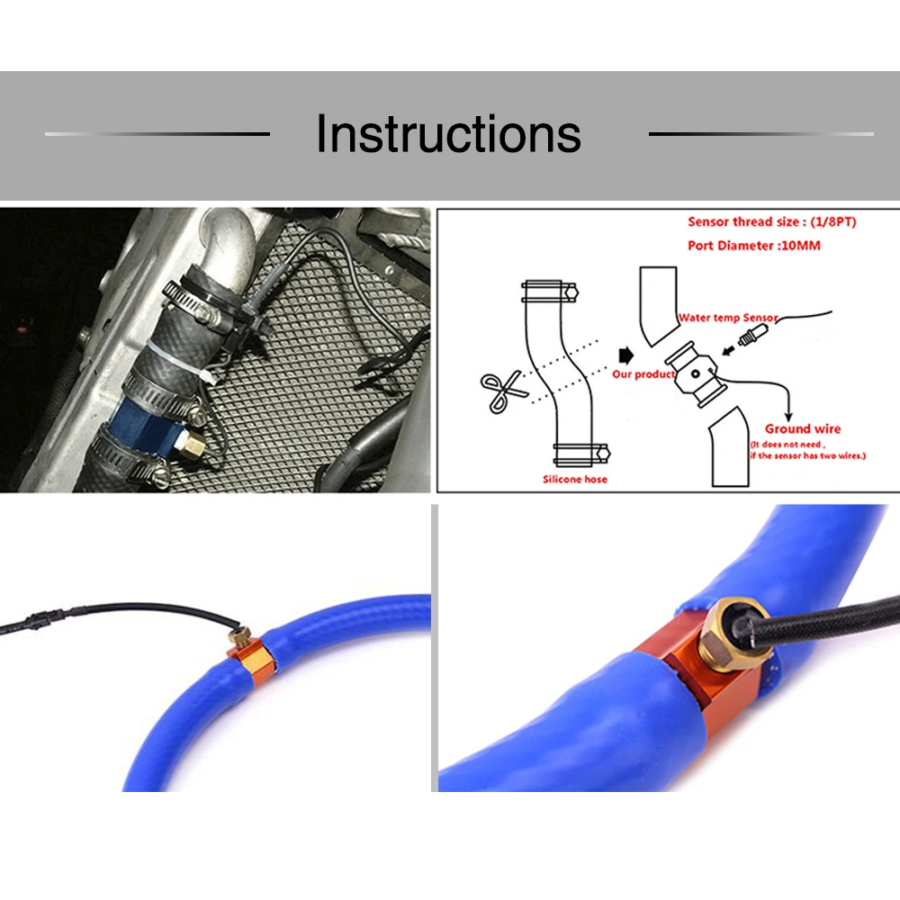 Alconstar-1 шт., 18 мм, 22 мм, для мотоцикла, температура воды, температура, соединение, датчик, датчик, шланг радиатора, адаптер для Honda, для Yamaha