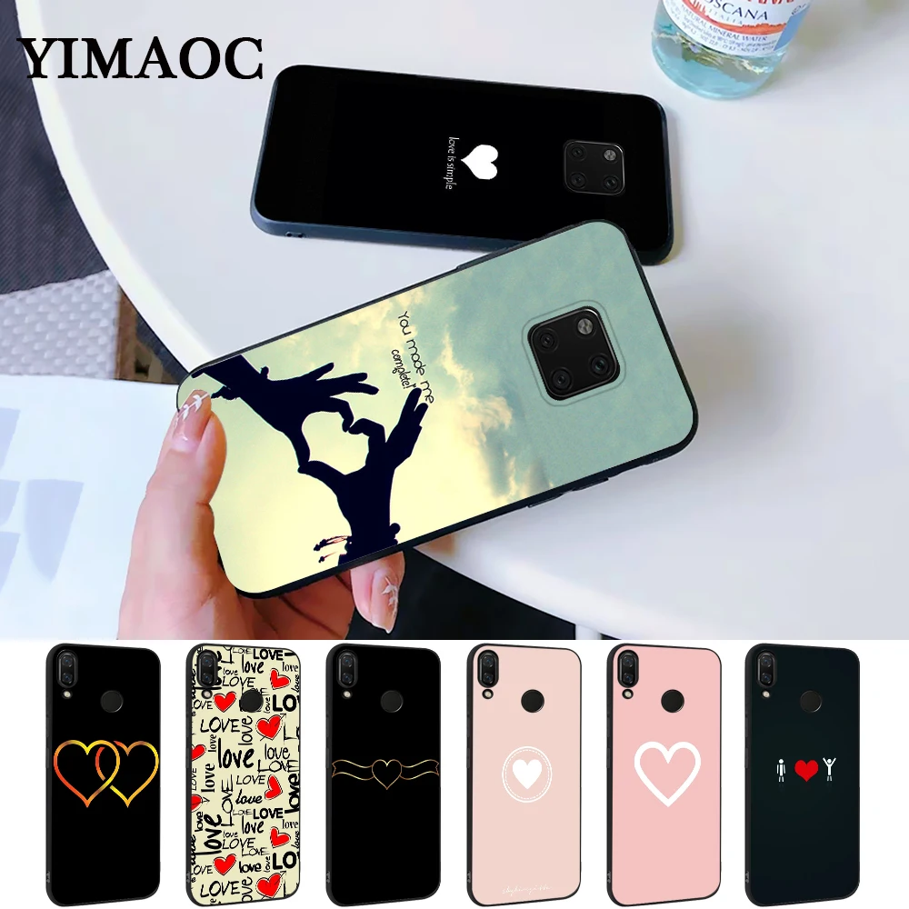 Для мужчин женщин надписи Sweet Love Heart силиконовый чехол для Huawei Mate 10 Pro 20 Lite Nova 2i 3 3i 4