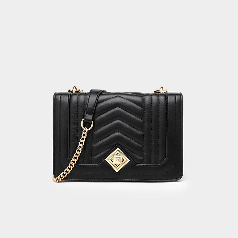 

2020 New Style Bag Women's Simple Quality WOMEN'S Bag Shoulder V Pattern Chain Bag Women's