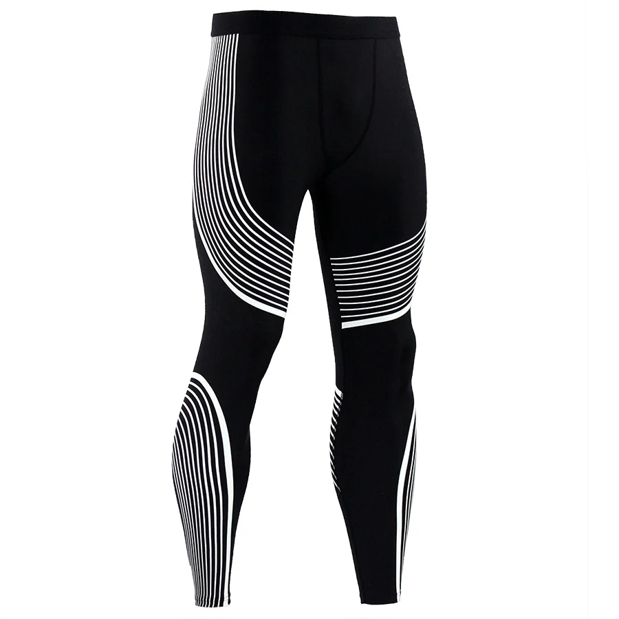 Новые мужские фитнес брюки для бега, высокие эластичные быстросохнущие Беговые Брюки Сексуальные Обтягивающие Леггинсы для йоги - Цвет: 011