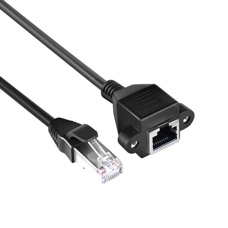 0.3M Screw panel mount RJ45 Cat5 male to female Ethernet LAN Network extension Cable cord | Компьютеры и офис