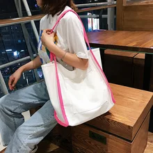 Большая Холщовая Сумка Женская сумка новая стильная модная повседневная универсальная сумка в Корейском стиле простая Модная Портативная сумка на плечо