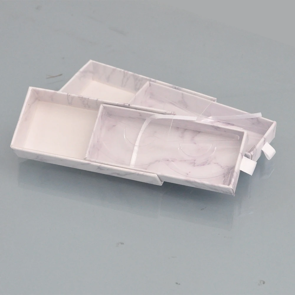 Wholesale Lash Boxes Packaging Eyelash Box Package Custom Drawer 25mm Marble Grey False Eyelashes Makeup Storag Case Vendors | Красота и
