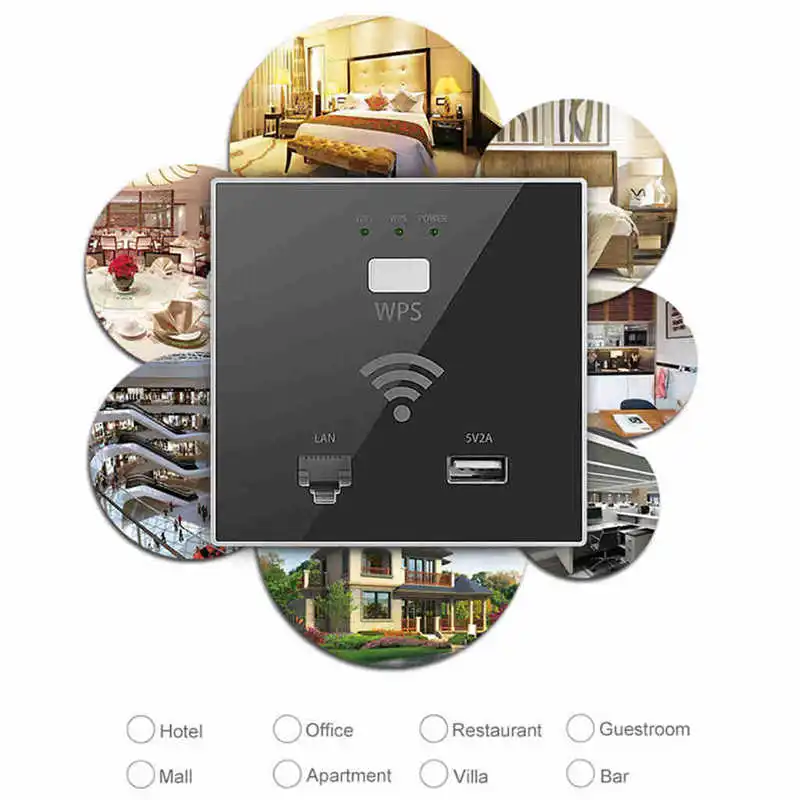 Настенный Wi-Fi маршрутизатор 300 Мбит/с точка доступа Беспроводная розетка Ap с Rj45 Usb Wps шифрование для домашнего отеля проект поддержка Ac Manager