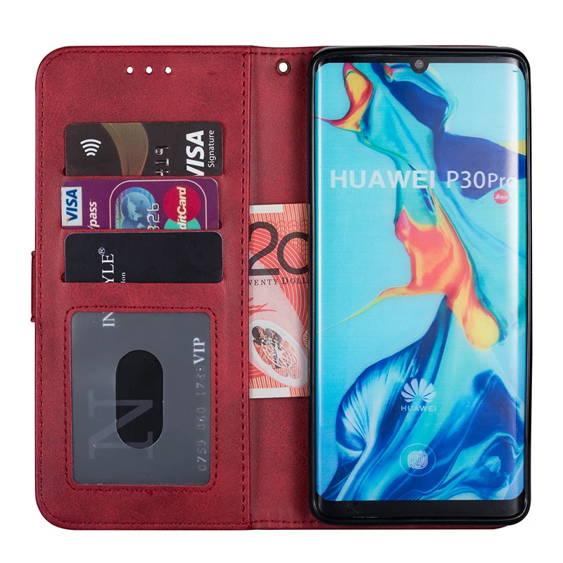 Кожаный чехол-кошелек на молнии для huawei P20 Lite P30 Pro mate 10 20 Lite P Smart Y6 Y7 с отделениями для карт