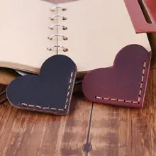 Закладка в форме сердца ручной работы из кожи для чтения, маркировочные аксессуары, Подарочная закладка для любителей книг, для учителя LX9A