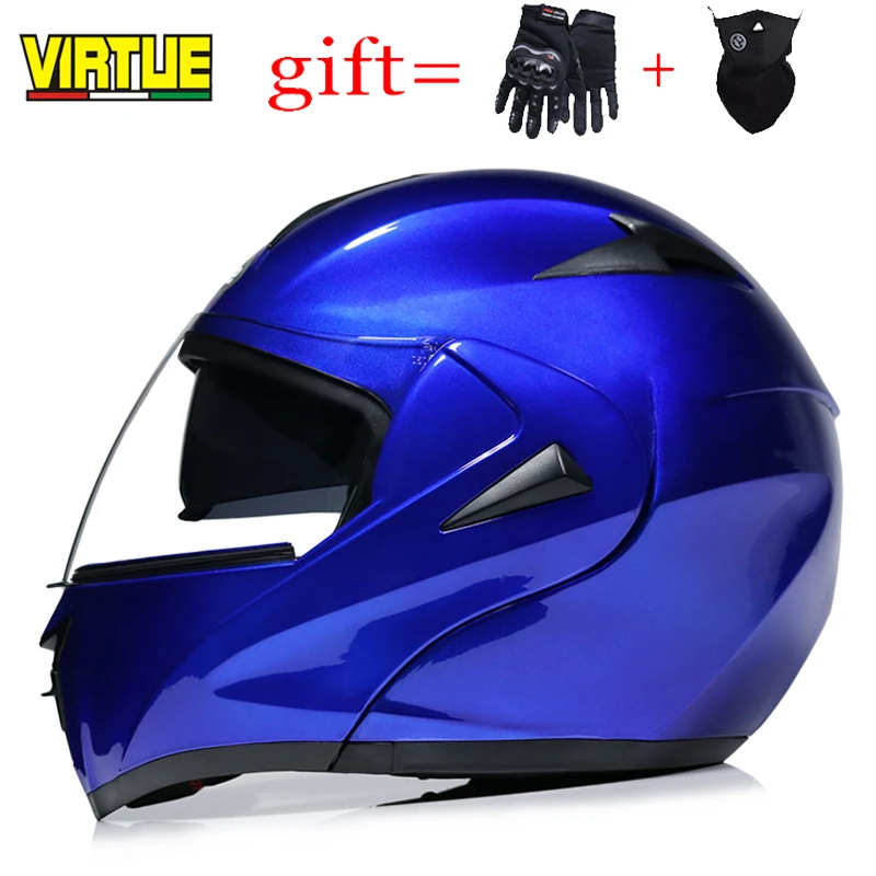 Dot Approved Dual Lens Modular Flip Motorcycle Helmet Racing Full Face
