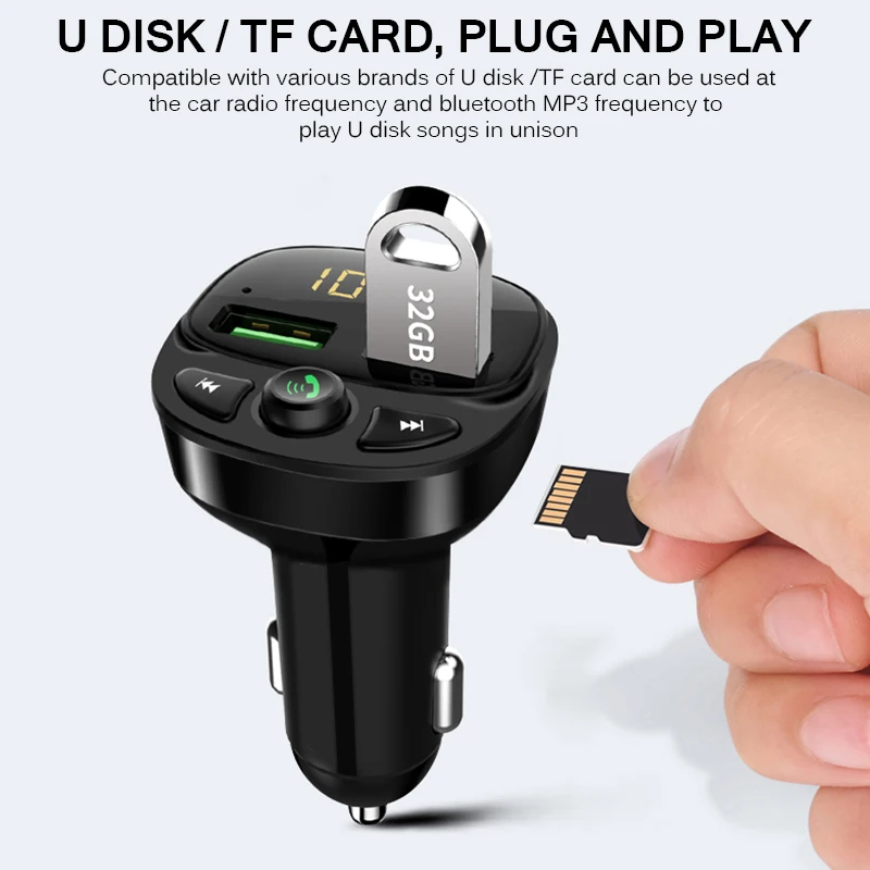 Автомобильное зарядное устройство AOZBZ 2019 с двумя USB-портами беспроводное быстрое