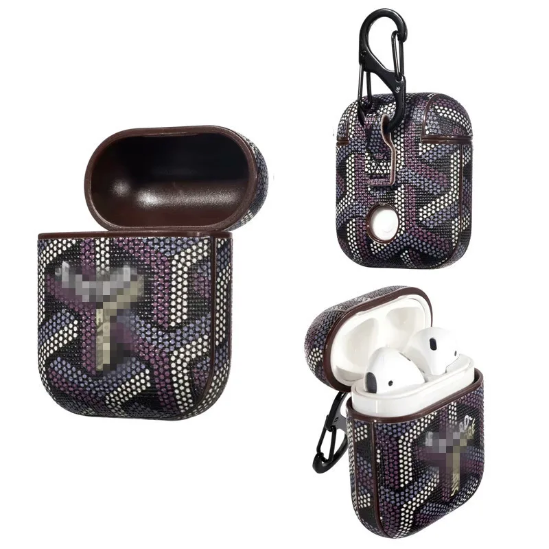 

Luxury Genuine Leather Bluetooth Wireless Earphone Case for AirPods Protective Cover Bags for Apple Air pods Charging Box