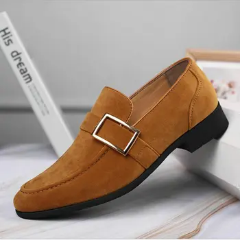 

big size 48 Men Formal Shoes New Business Dress Wedding Pointed Toe Fashion suede Leather Loafers Oxford Shoes For Men A57-60
