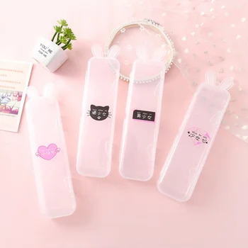 

Office Multifunctional Simple Stationery Learning Plastic Rabbit Ear Pencil Box Pencil Case