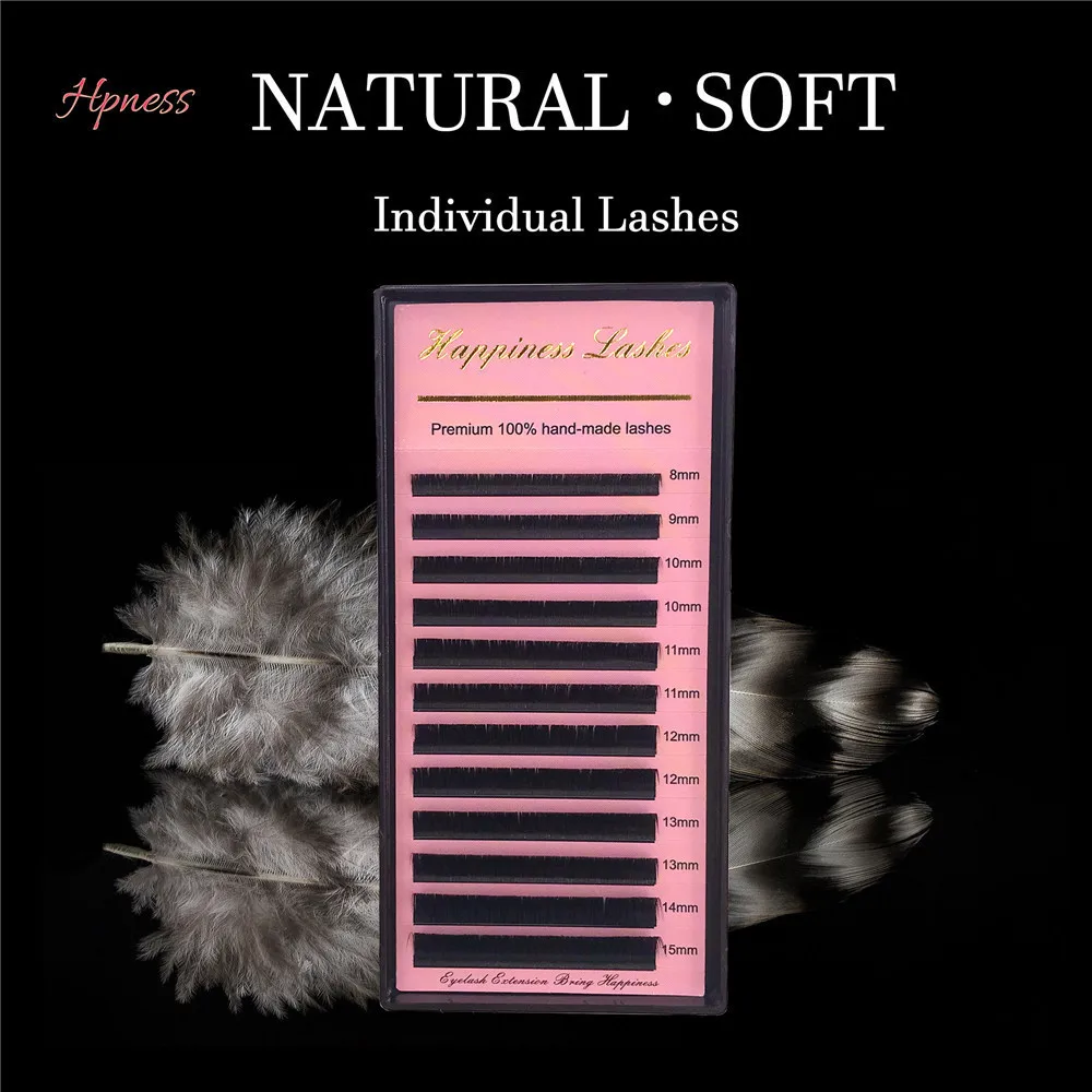 

Eyelash Extension .03 .05 .07 .10 .12 .15 C D D+ U DD 8-15mm Single and Mix Tray Silk Mink Eye Lashe Deep Matt HPNESS