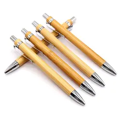 Bolígrafo de madera de bambú de 1,0mm, punta de bala, tinta azul y negra, bolígrafo de firma para negocios, oficina, escuela, papelería de escritura, 3 piezas/5 piezas