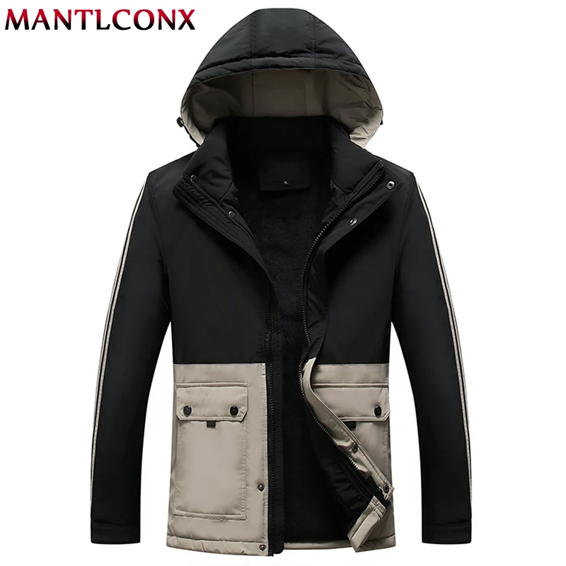 MANTLCONX Лидер продаж, модная зимняя куртка, мужские парки, Толстая Теплая Повседневная Верхняя одежда, куртки и пальто для мужчин, Зимняя парка, ветровка