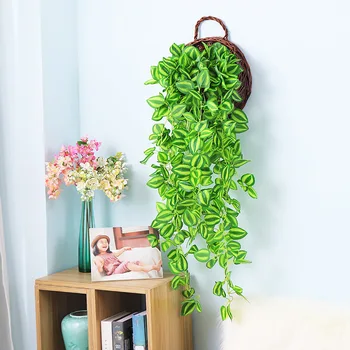 

Decoration Wall-Mounted Green Vegetation Model Basket Wall Epipremnum Aureum Artificial Flower Rattan Wall Hangers Plant Chlorop
