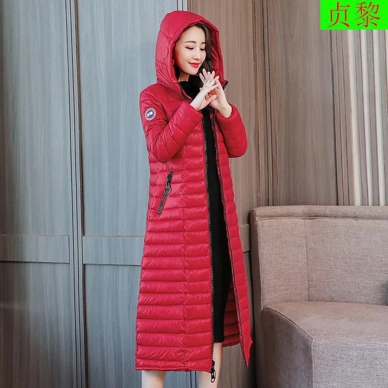 

Winter Exta-long Cotton-padded Clothes Women's 2018 New Style Korean-style Winter Warm X-long down Feather Cotton-padded Coat Co