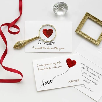 

High Quality Red Heart Greeting Card with Envelopes Romantic Wedding Invitation