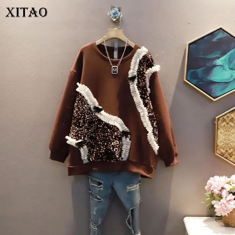 XITAO Новый женский свитер с блестками для тяжелой промышленности 2021 Модный