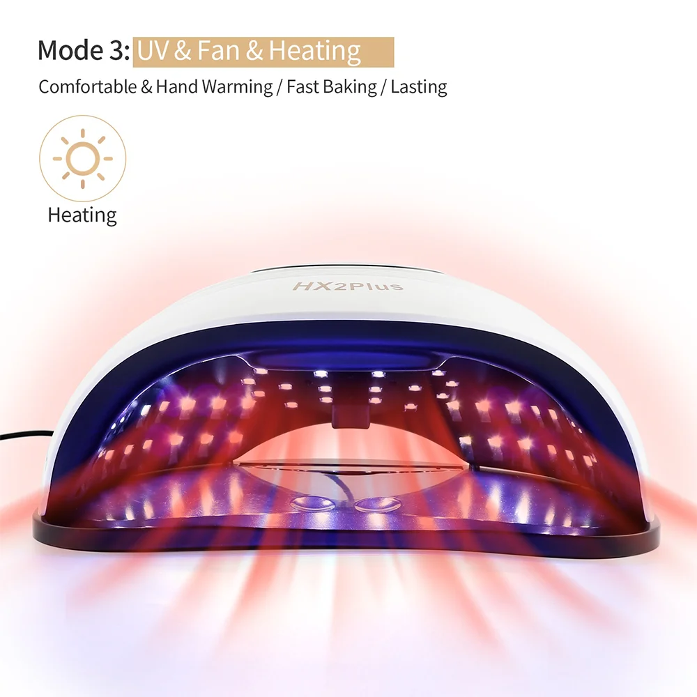 Ventilatore per unghie ad aria calda e fredda, 120 W, 60 luci a LED, lampada UV per unghie a polimerizzazione rapida, ventilatore per asciugatura, riscaldamento e raffreddamento, asciugacapelli per unghie_voghion.com