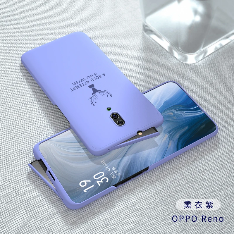 Для OPPO Reno Slide shell Чехлы для OPPO Reno 10x zoom Роскошный чехол для ПК 360 Полный Чехол, Fundas жесткий защитный силиконовый чехол - Цвет: purple