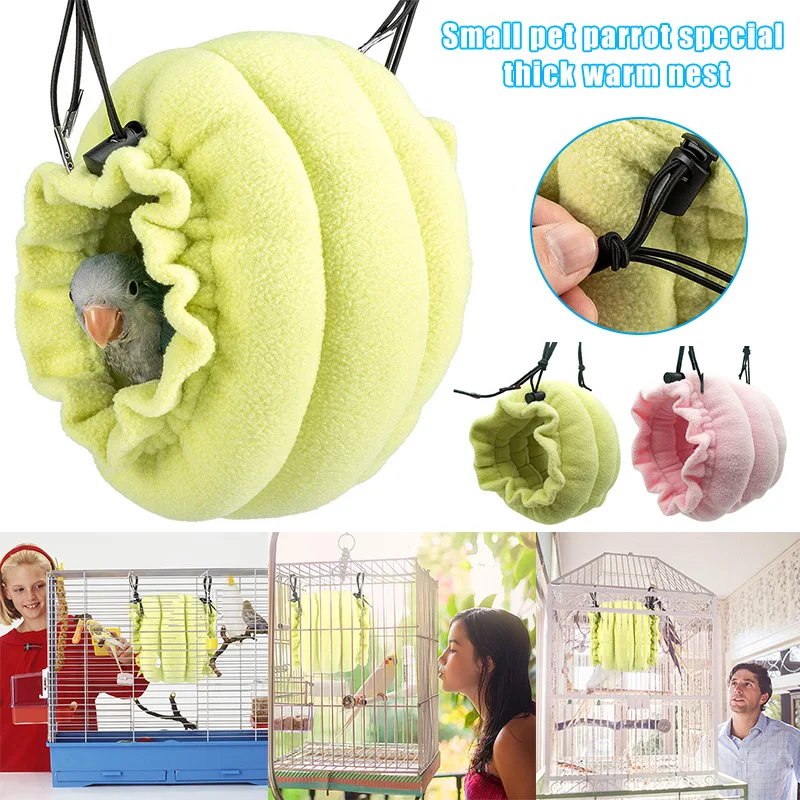Pet Parrots Hut Hammock Winter Warm Birds Nests Hanging Hideaway Cave